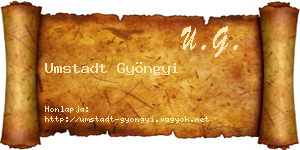 Umstadt Gyöngyi névjegykártya
